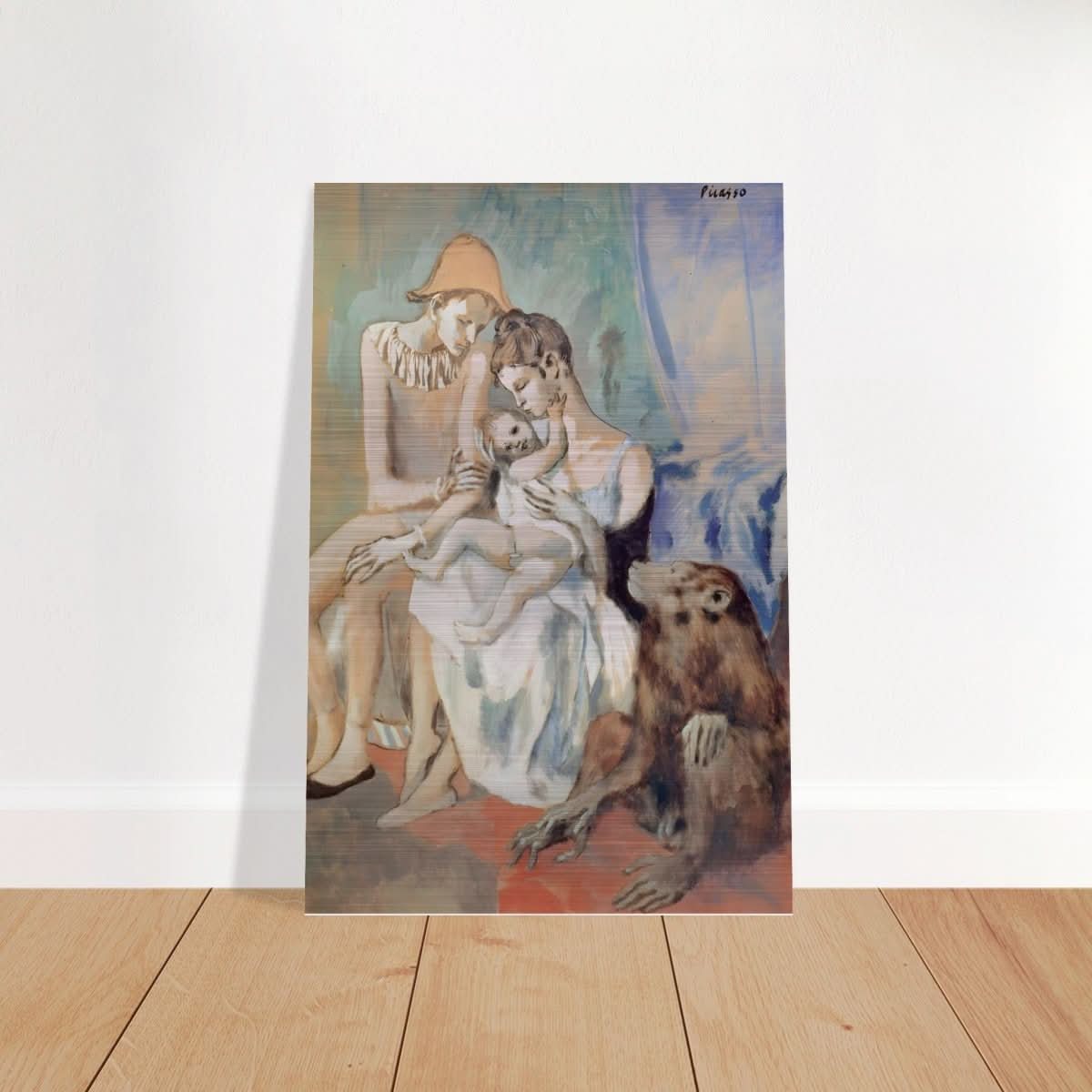 Family of Acrobats with Monkey by Pablo Picasso - Brushed Aluminum Print - 30x45 cm / 12x18″ - 