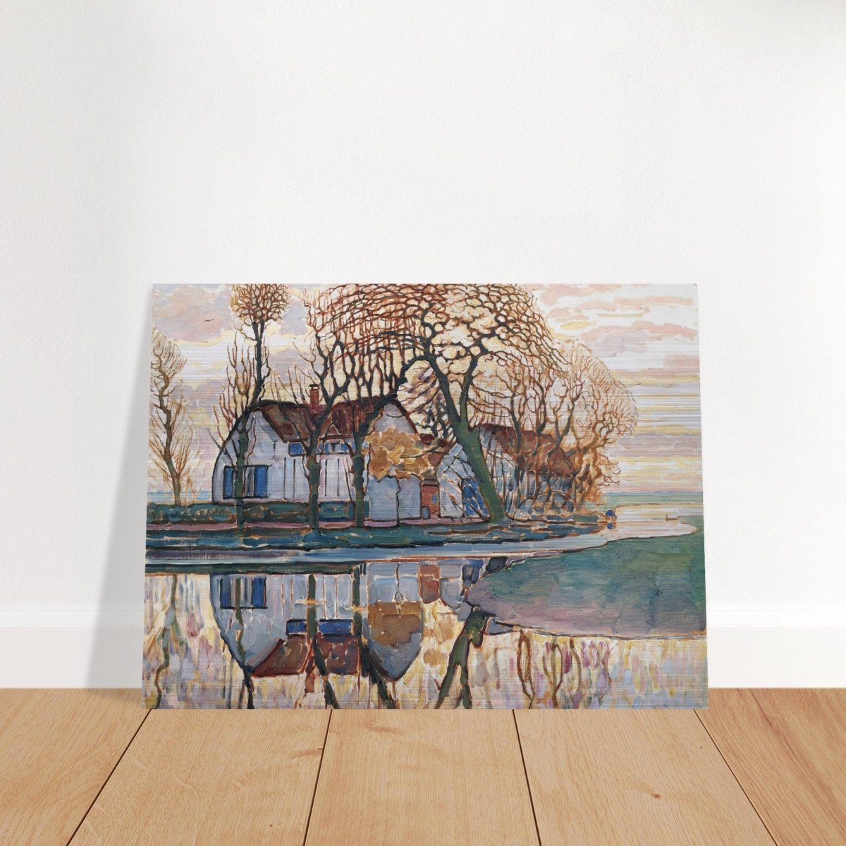 Farm near Duivendrecht by Piet Mondrian | Vintage wall art print - Brushed Aluminum Print - 30x40 cm / 12x16″ - 