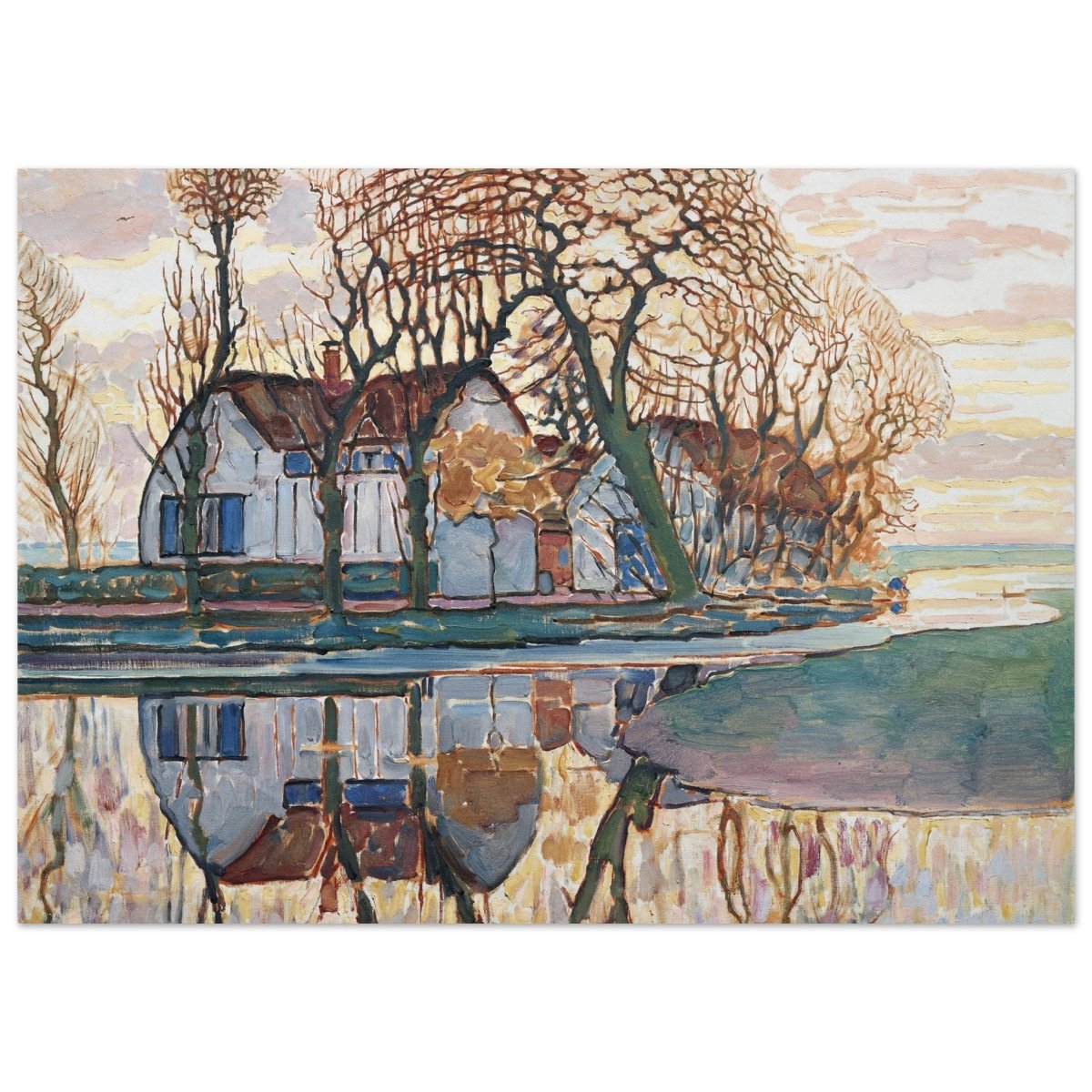 Farm near Duivendrecht by Piet Mondrian | Vintage wall art print - Aluminum Print - 50x70 cm / 20x28″ - 