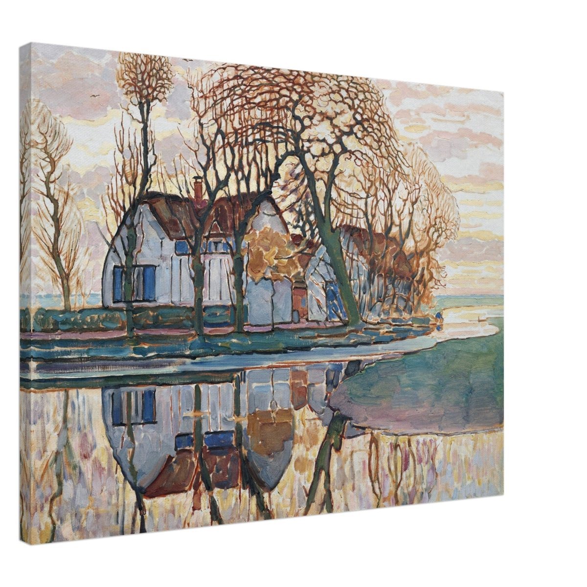 Farm near Duivendrecht by Piet Mondrian | Vintage wall art print - Canvas - 60x80 cm / 24x32″ - 