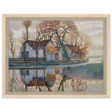 Farm near Duivendrecht by Piet Mondrian | Vintage wall art print - Framed Canvas - 30x40 cm / 12x16″ - Wood frame