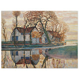 Farm near Duivendrecht by Piet Mondrian | Vintage wall art print - Wood Prints - 30x40 cm / 12x16″ - 