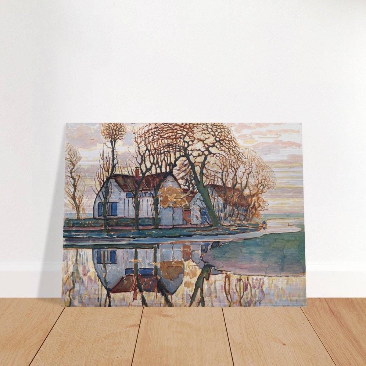 Farm near Duivendrecht by Piet Mondrian | Vintage wall art print - Brushed Aluminum Print - 60x80 cm / 24x32″ - 