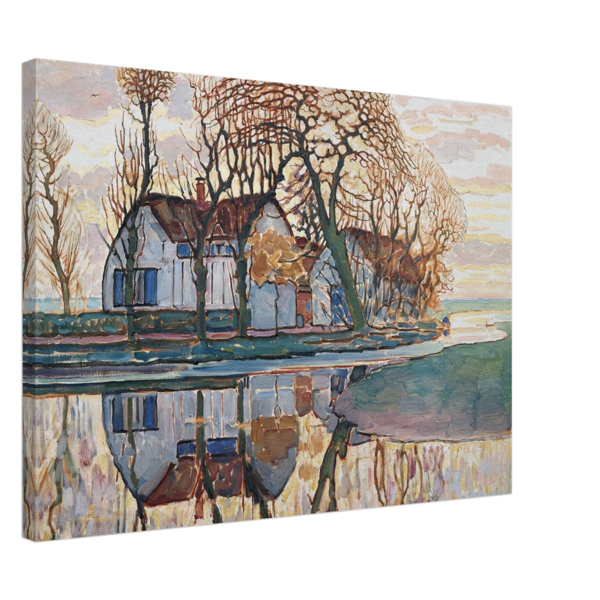 Farm near Duivendrecht by Piet Mondrian | Vintage wall art print - Canvas - 50x70 cm / 20x28″ - 
