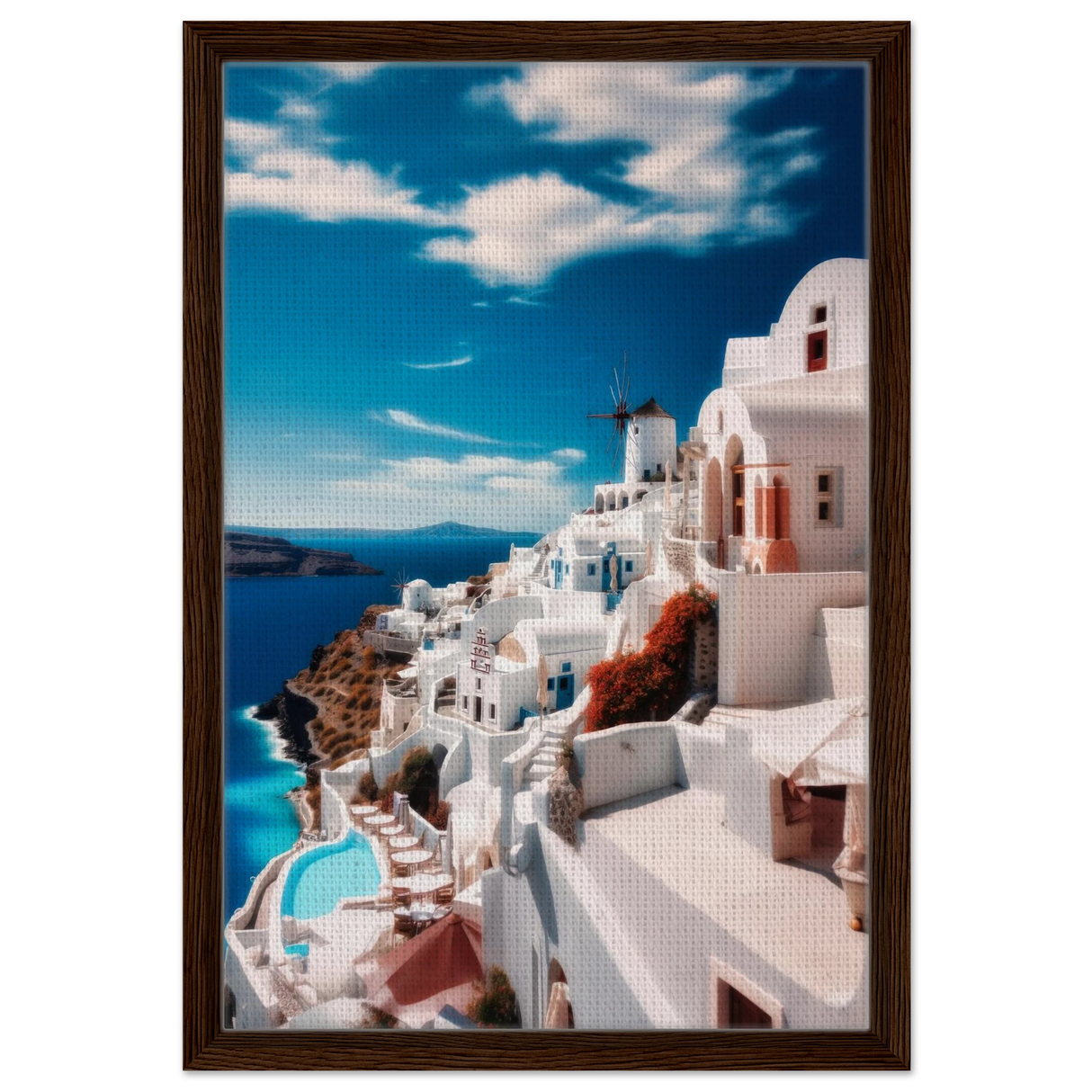 santorini serenity dreamy greek island wall art print30x45 cm / 12x18″Canvas