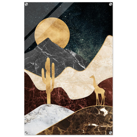 golden horizon safari abstract wilderness in luxe texture wall art print70x100 cm / 28x40″Canvas