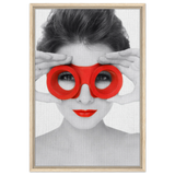 through crimson eyes monochrome glamour pop wall art print40x60 cm / 16x24″Wood Prints