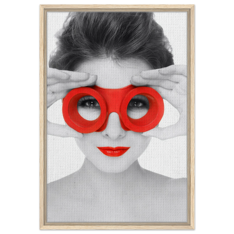 through crimson eyes monochrome glamour pop wall art print40x60 cm / 16x24″Wood Prints