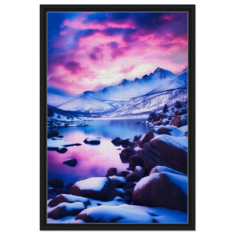 twilight serenity snowy mountain lake at sunset wall art print20x30 cm / 8x12″Canvas