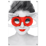 through crimson eyes monochrome glamour pop wall art print60x90 cm / 24x36″Framed Canvas
