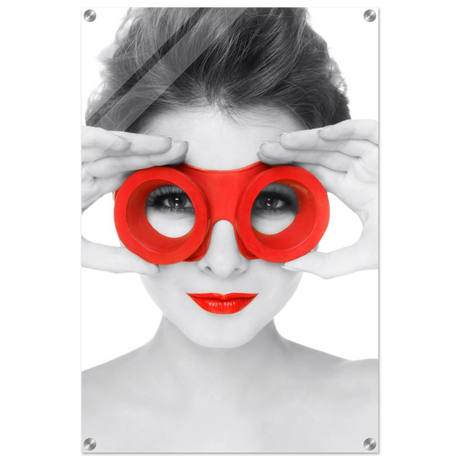 through crimson eyes monochrome glamour pop wall art print60x90 cm / 24x36″Framed Canvas