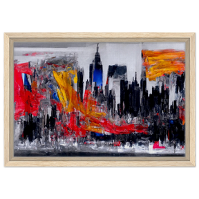Urban Inferno â€“ Abstract Cityscape Wall Art PrintCanvas70x100 cm / 28x40â€³