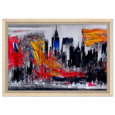 Urban Inferno â€“ Abstract Cityscape Wall Art PrintCanvas70x100 cm / 28x40â€³