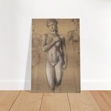 Female Nude Three Studies by Sir Edward Burne - Jones | Vintage wall art print - Brushed Aluminum Print - 40x60 cm / 16x24″ - 