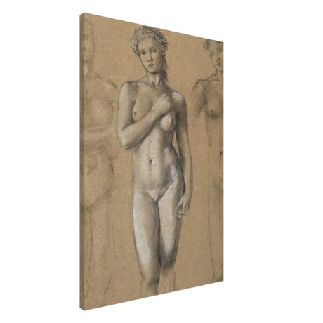 Female Nude Three Studies by Sir Edward Burne - Jones | Vintage wall art print - Canvas - 60x90 cm / 24x36″ - 