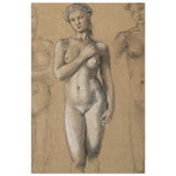 Female Nude Three Studies by Sir Edward Burne - Jones | Vintage wall art print - Aluminum Print - 30x45 cm / 12x18″ - 