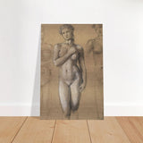 Female Nude Three Studies by Sir Edward Burne - Jones | Vintage wall art print - Brushed Aluminum Print - 30x45 cm / 12x18″ - 