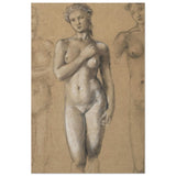 Female Nude Three Studies by Sir Edward Burne - Jones | Vintage wall art print - Aluminum Print - 60x90 cm / 24x36″ - 