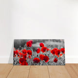 "Field of Remembrance" – Red Poppies in Monochrome Meadow | Elegant Floral Wall Art Print - 40x80 cm / 16x32″ - 