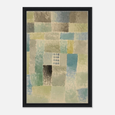 First House of a Settlement by Paul Klee 1926 | Vintage wall art print - Framed Canvas - 40x60 cm / 16x24″ - Black frame