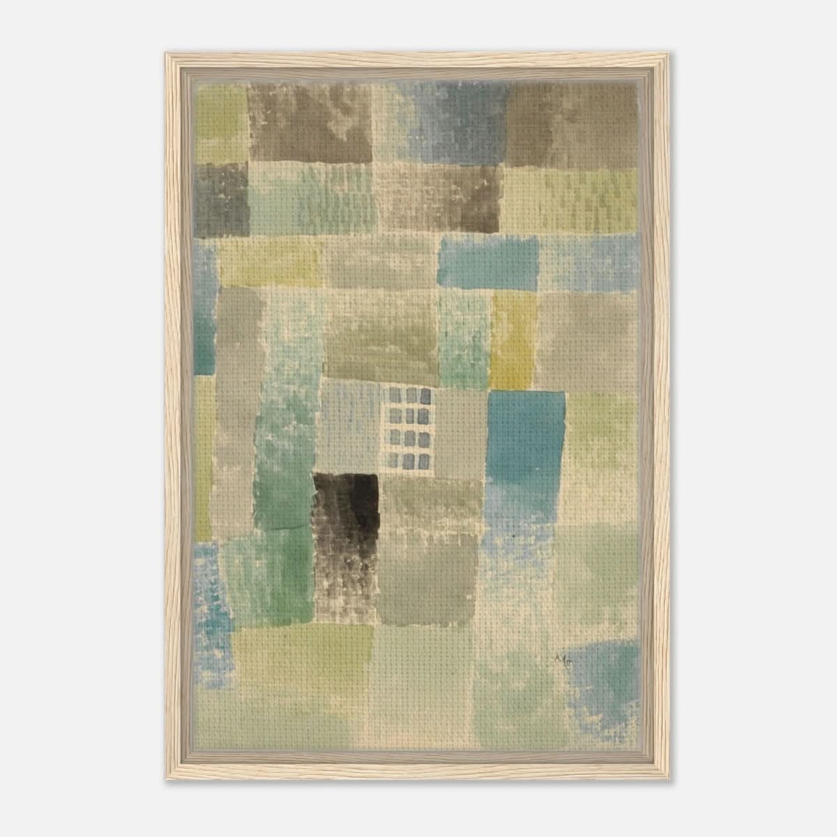 First House of a Settlement by Paul Klee 1926 | Vintage wall art print - Framed Canvas - 40x60 cm / 16x24″ - Wood frame