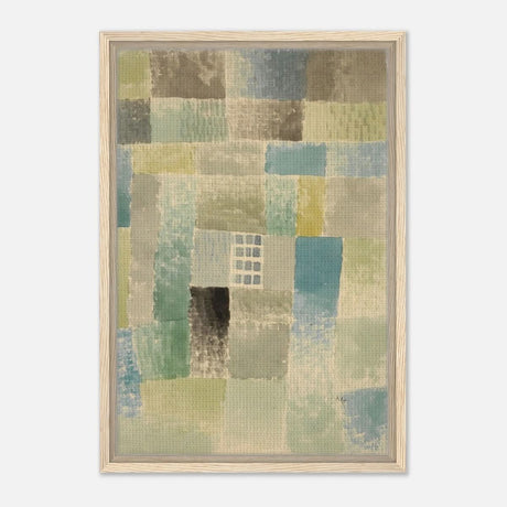 First House of a Settlement by Paul Klee 1926 | Vintage wall art print - Framed Canvas - 40x60 cm / 16x24″ - Wood frame