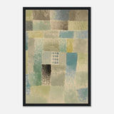 First House of a Settlement by Paul Klee 1926 | Vintage wall art print - Framed Canvas - 60x90 cm / 24x36″ - Black frame