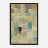 First House of a Settlement by Paul Klee 1926 | Vintage wall art print - Framed Canvas - 50x75 cm / 20x30″ - Dark wood frame