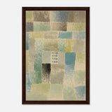 First House of a Settlement by Paul Klee 1926 | Vintage wall art print - Framed Canvas - 40x60 cm / 16x24″ - Dark wood frame