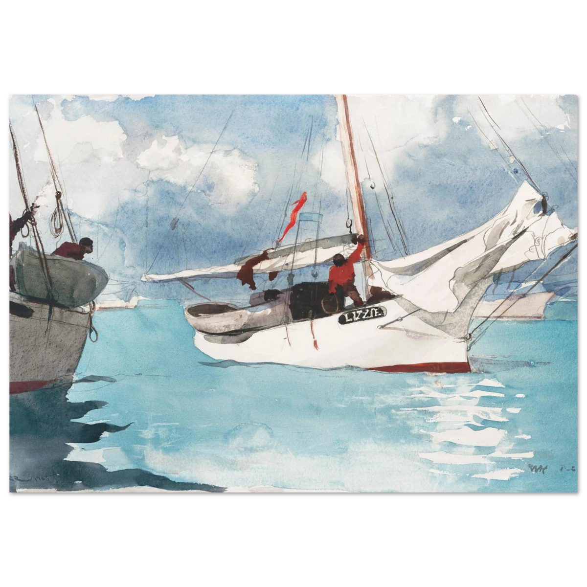 "Fishing Boats, Key West" – Nautical Wall Art Print by Winslow Homer - Fine Art Poster - 70x100 cm / 28x40″ - 