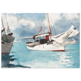 "Fishing Boats, Key West" – Nautical Wall Art Print by Winslow Homer - Fine Art Poster - 70x100 cm / 28x40″ - 