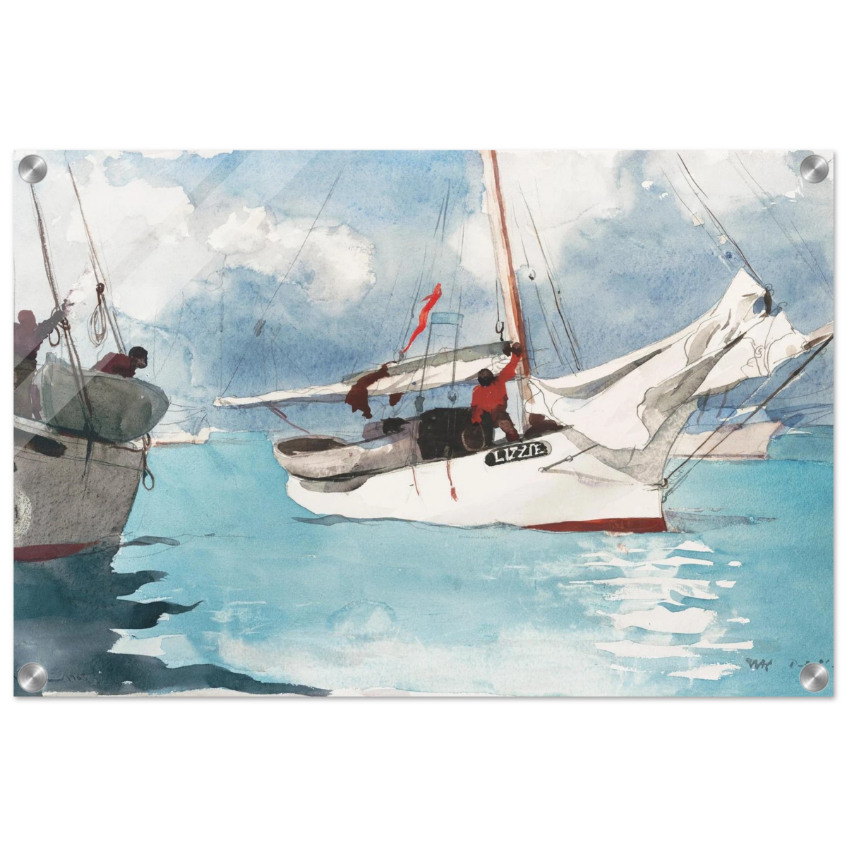"Fishing Boats, Key West" – Nautical Wall Art Print by Winslow Homer - Acrylic Print - 40x60 cm / 16x24″ - 