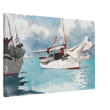 "Fishing Boats, Key West" – Nautical Wall Art Print by Winslow Homer - Canvas - 60x90 cm / 24x36″ - 