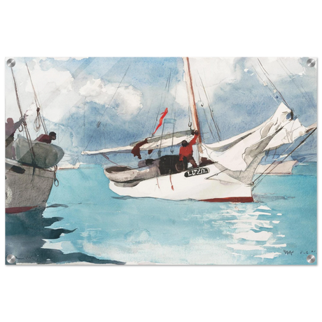 "Fishing Boats, Key West" – Nautical Wall Art Print by Winslow Homer - Acrylic Print - 50x75 cm / 20x30″ - 