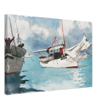 "Fishing Boats, Key West" – Nautical Wall Art Print by Winslow Homer - Canvas - 40x60 cm / 16x24″ - 