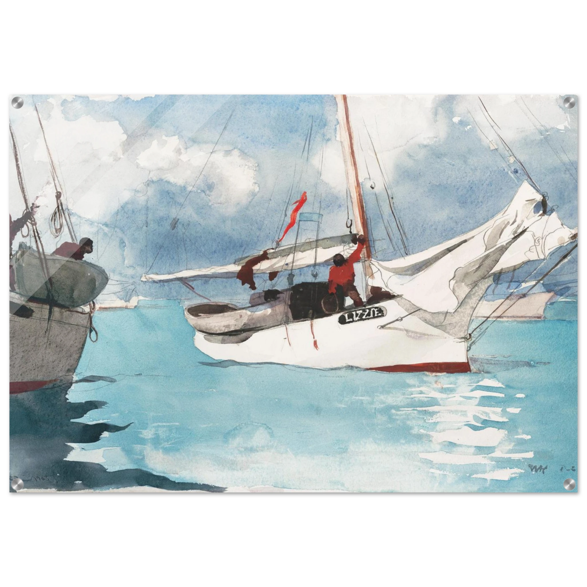 "Fishing Boats, Key West" – Nautical Wall Art Print by Winslow Homer - Acrylic Print - 70x100 cm / 28x40″ - 