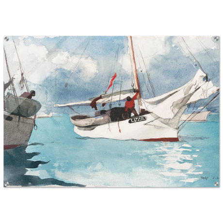 "Fishing Boats, Key West" – Nautical Wall Art Print by Winslow Homer - Acrylic Print - 70x100 cm / 28x40″ - 