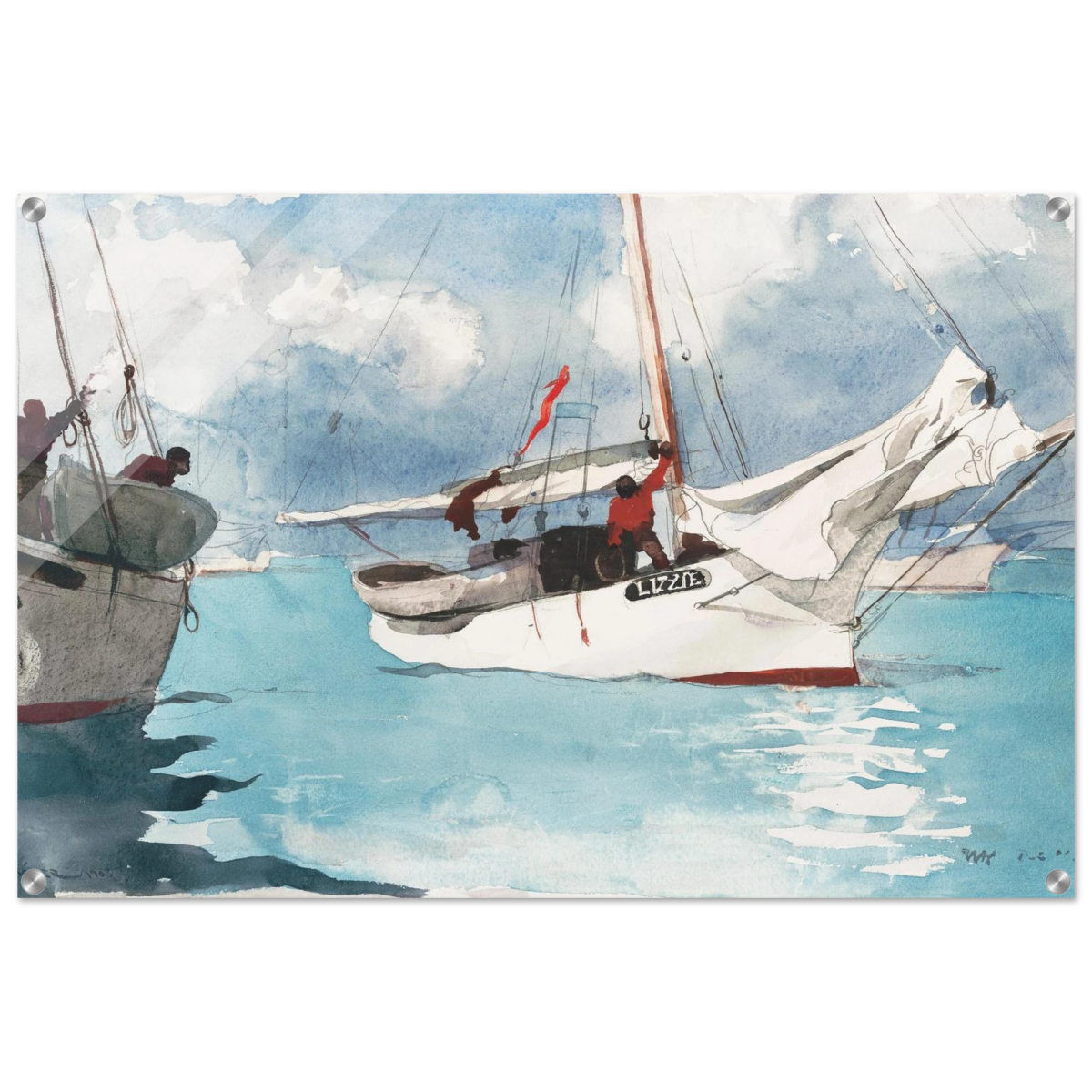 "Fishing Boats, Key West" – Nautical Wall Art Print by Winslow Homer - Acrylic Print - 60x90 cm / 24x36″ - 