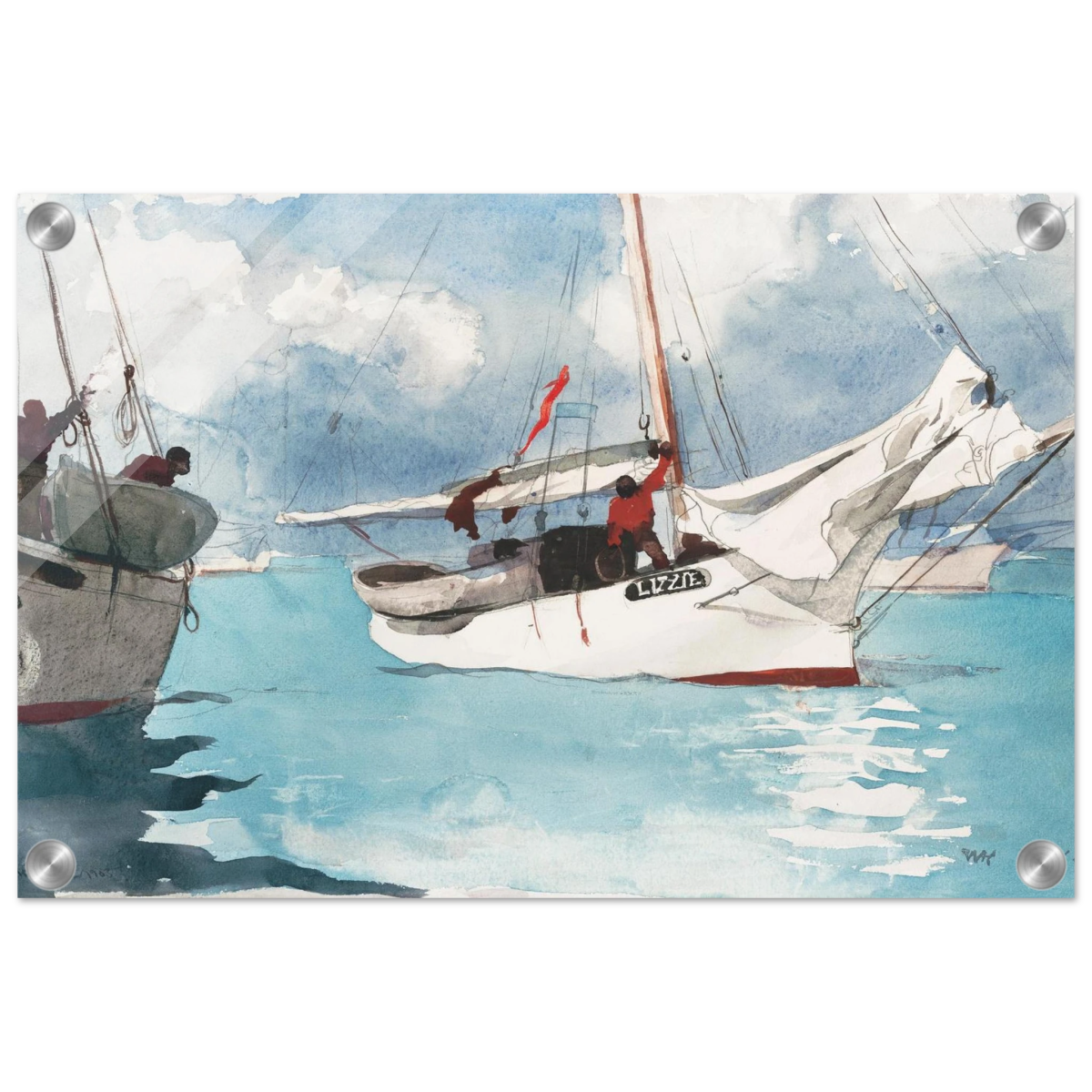 "Fishing Boats, Key West" – Nautical Wall Art Print by Winslow Homer - Acrylic Print - 30x45 cm / 12x18″ - 