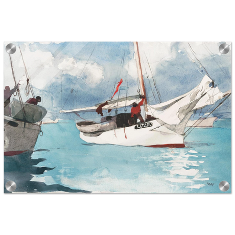 "Fishing Boats, Key West" – Nautical Wall Art Print by Winslow Homer - Acrylic Print - 30x45 cm / 12x18″ - 