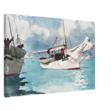 "Fishing Boats, Key West" – Nautical Wall Art Print by Winslow Homer - Canvas - 50x75 cm / 20x30″ - 