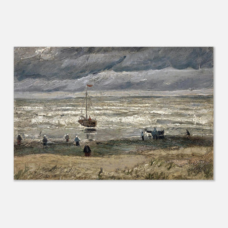 Fishing Boats on the Beach at Scheveningen – Vincent van Gogh Nautical Wall Art Print - Aluminum Print - 60x90 cm / 24x36″ - 