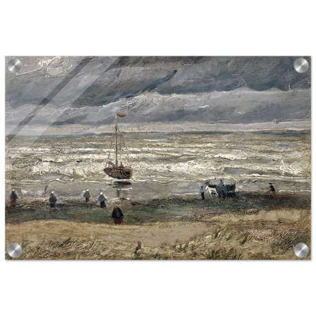 Fishing Boats on the Beach at Scheveningen – Vincent van Gogh Nautical Wall Art Print - Acrylic Print - 30x45 cm / 12x18″ - 