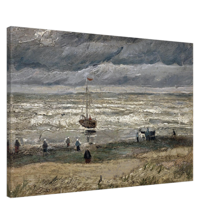 Fishing Boats on the Beach at Scheveningen – Vincent van Gogh Nautical Wall Art Print - Canvas - 60x90 cm / 24x36″ - 