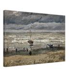 Fishing Boats on the Beach at Scheveningen – Vincent van Gogh Nautical Wall Art Print - Canvas - 40x60 cm / 16x24″ - 