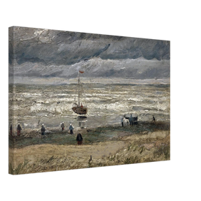 Fishing Boats on the Beach at Scheveningen – Vincent van Gogh Nautical Wall Art Print - Canvas - 40x60 cm / 16x24″ - 