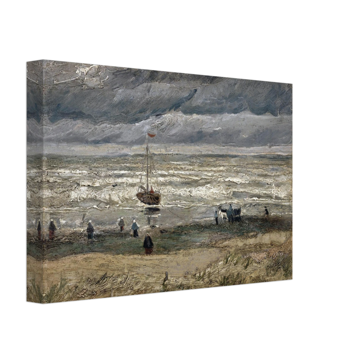 Fishing Boats on the Beach at Scheveningen – Vincent van Gogh Nautical Wall Art Print - Canvas - 20x30 cm / 8x12″ - 