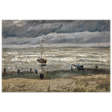 Fishing Boats on the Beach at Scheveningen – Vincent van Gogh Nautical Wall Art Print - Fine Art Poster - 40x60 cm / 16x24″ - 