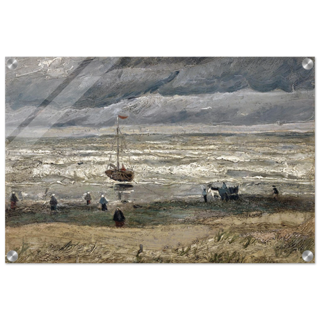 Fishing Boats on the Beach at Scheveningen – Vincent van Gogh Nautical Wall Art Print - Acrylic Print - 40x60 cm / 16x24″ - 