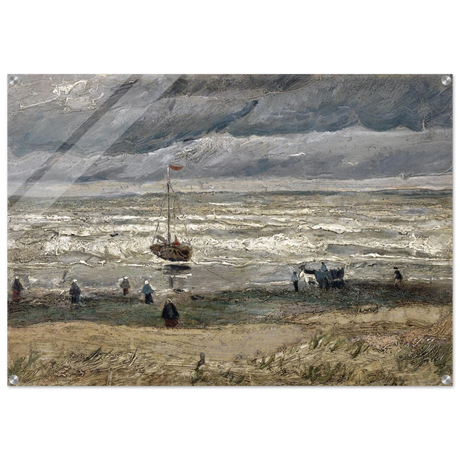 Fishing Boats on the Beach at Scheveningen – Vincent van Gogh Nautical Wall Art Print - Acrylic Print - 70x100 cm / 28x40″ - 